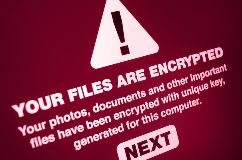 image showing ransom note after malware file encryption