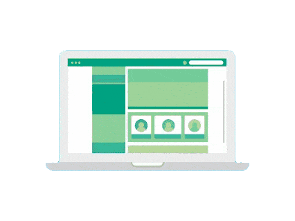 web design animated gif showing responsive web design on tablets phones and laptops and other devices